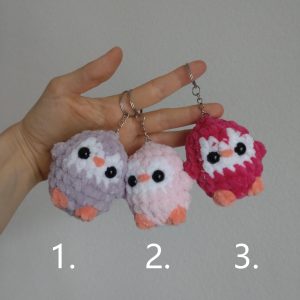 Porte-clés pingouin rose n°3