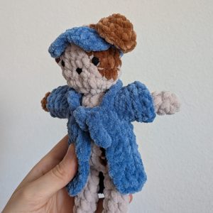 Chien longues jambes pyjama bleu